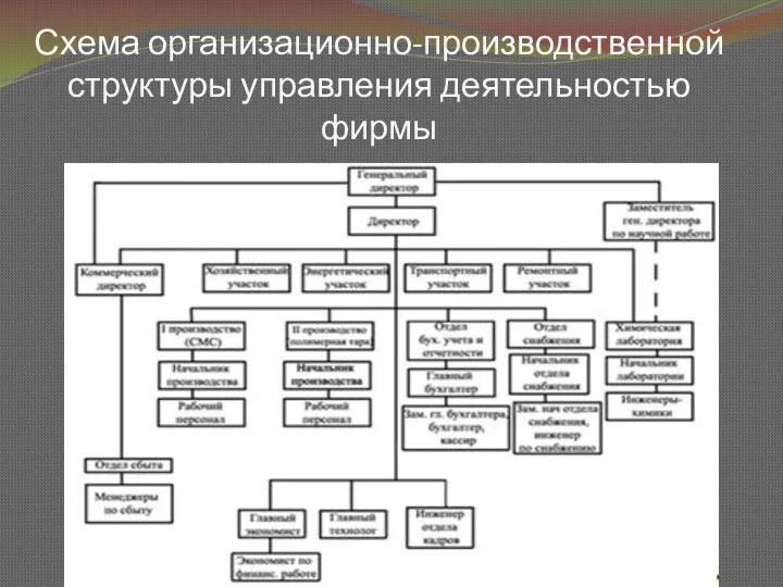Схема организационно-производственной структуры управления деятельностью фирмы
