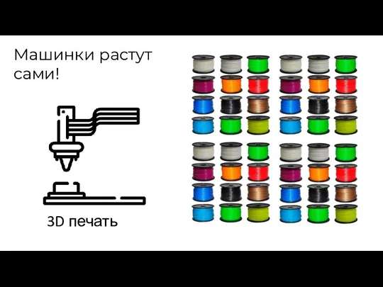 3D печать Нужно много пластика! Ещё больше! Машинки растут сами!