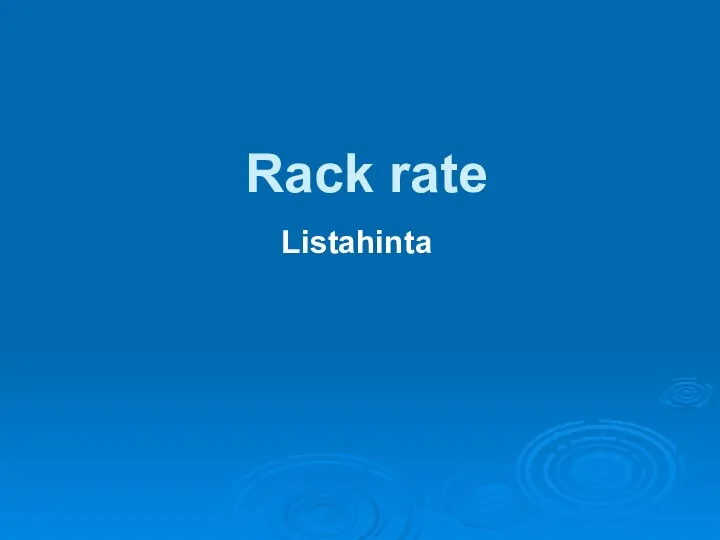 Rack rate Listahinta