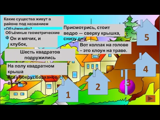 Какие существа живут в районе под названием «Объёмный»? Объёмные геометрические фигуры Вот