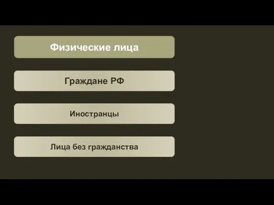 Физические лица Граждане РФ Иностранцы Лица без гражданства