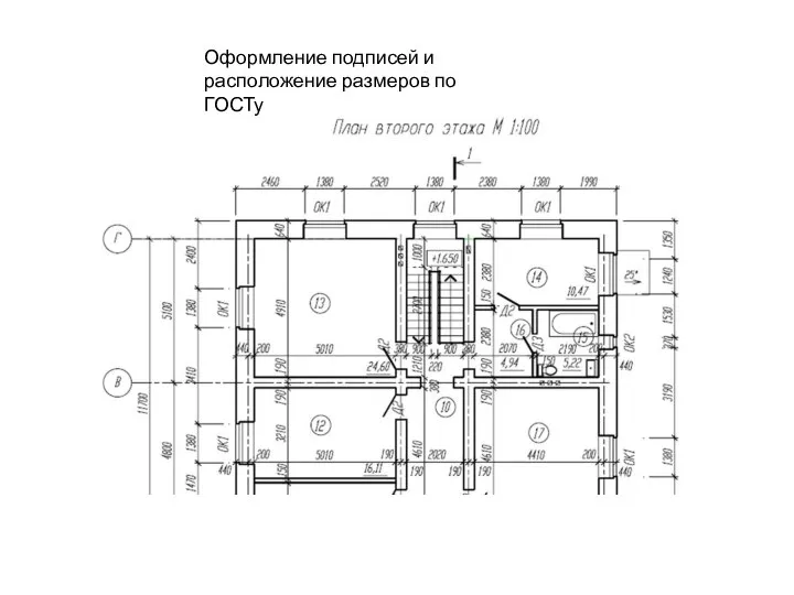 Оформление подписей и расположение размеров по ГОСТу