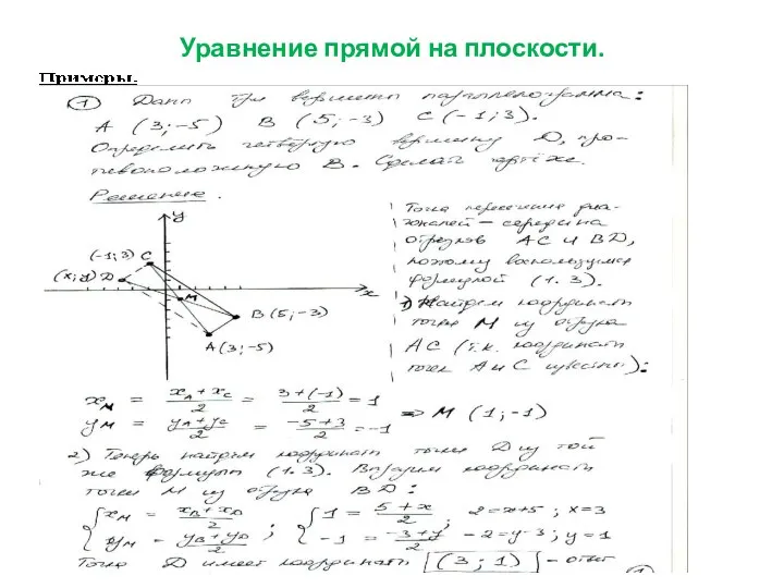 Уравнение прямой на плоскости.