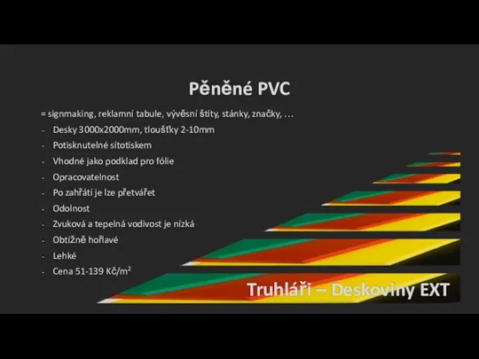 Pěněné PVC = signmaking, reklamní tabule, vývěsní štíty, stánky, značky, … Desky