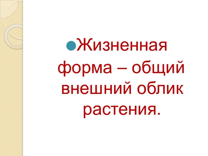 Жизненная форма – общий внешний облик растения.