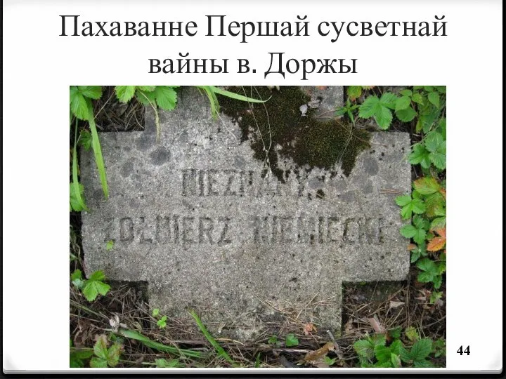 Пахаванне Першай сусветнай вайны в. Доржы