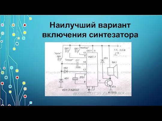 Наилучший вариант включения синтезатора