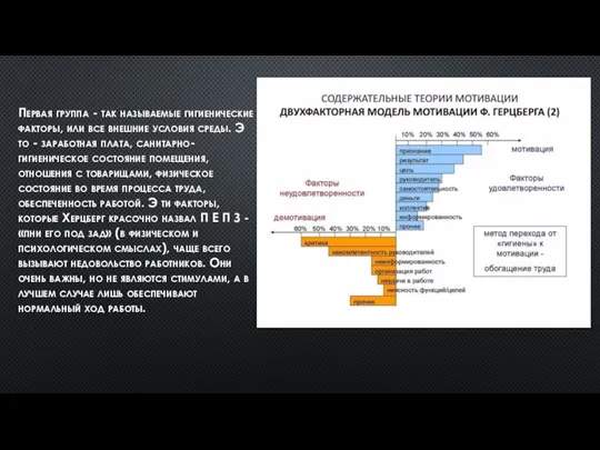 Первая группа - так называемые гигиенические факторы, или все внешние условия среды.