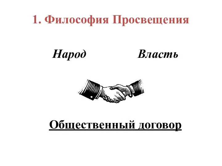 Общественный договор Народ Власть 1. Философия Просвещения