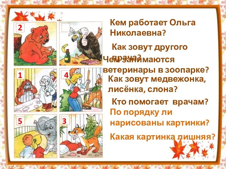 Кем работает Ольга Николаевна? Как зовут другого врача? Чем занимаются ветеринары в