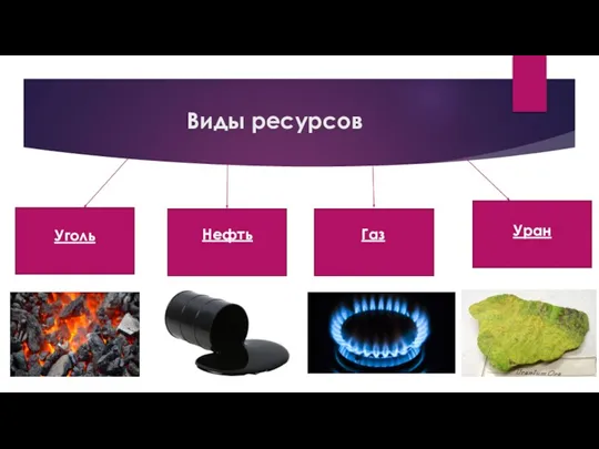 Виды ресурсов Уголь Нефть Уран Газ