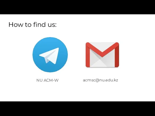 NU ACM-W acmsc@nu.edu.kz How to find us: