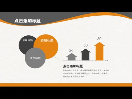 添加标题 添加标题 添加标题 20 50 80 点击添加标题 您的内容打在这里，或者通过复制您的文本后，在此框中选择粘贴，并选择只保留文字。您的内容打在这里，或者通过复制您的文本后。 点击添加标题