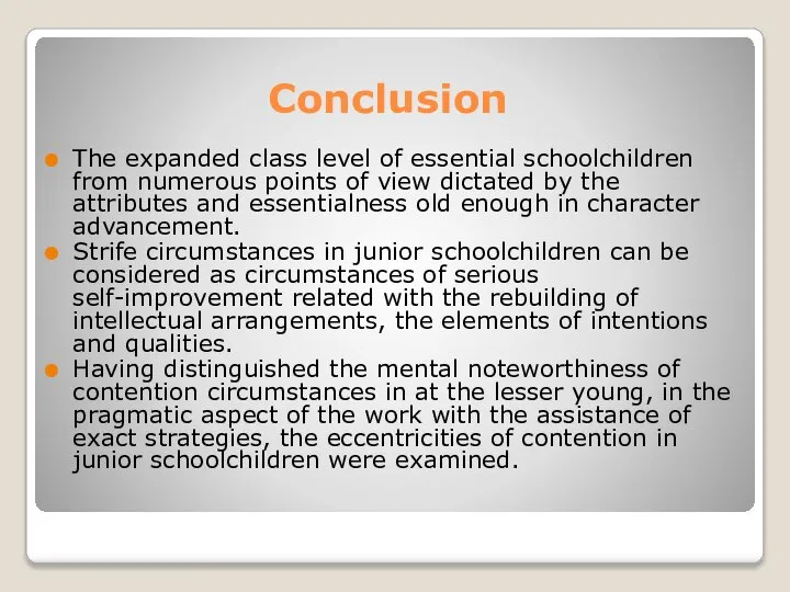 Conclusion The expanded class level of essential schoolchildren from numerous points of