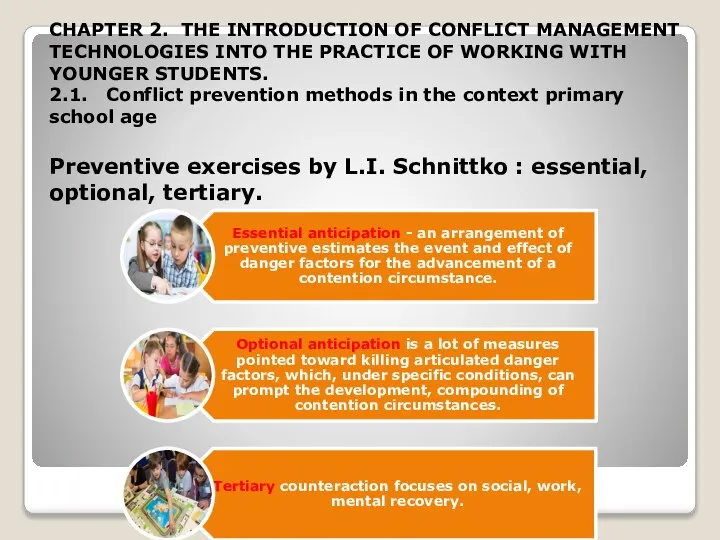 CHAPTER 2. THE INTRODUCTION OF CONFLICT MANAGEMENT TECHNOLOGIES INTO THE PRACTICE OF