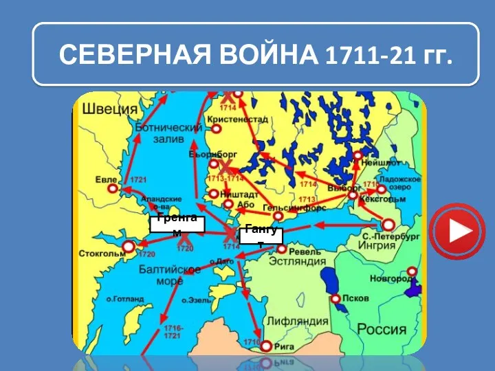 СЕВЕРНАЯ ВОЙНА 1711-21 гг. Гангут Гренгам