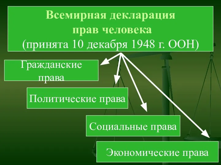 Всемирная декларация прав человека (принята 10 декабря 1948 г. ООН) Гражданские права