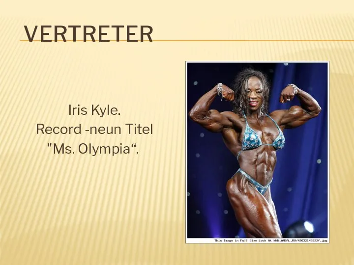 VERTRETER Iris Kyle. Record -neun Titel "Ms. Olympia“.