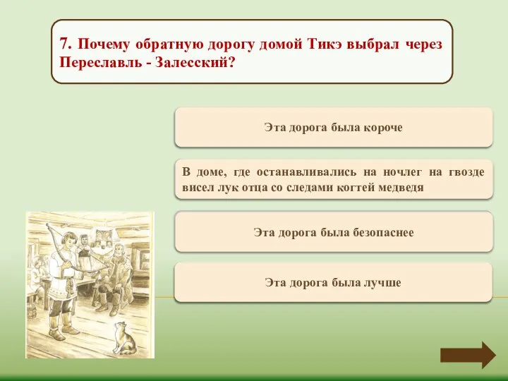 Переход хода Эта дорога была короче 7. Почему обратную дорогу домой Тикэ