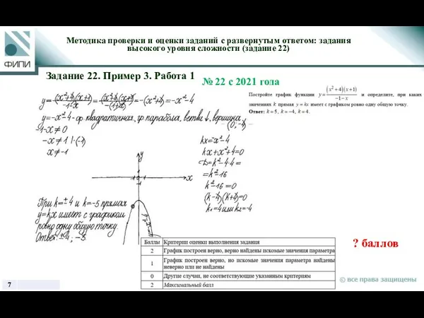 ? баллов Методика проверки и оценки заданий с развернутым ответом: задания высокого