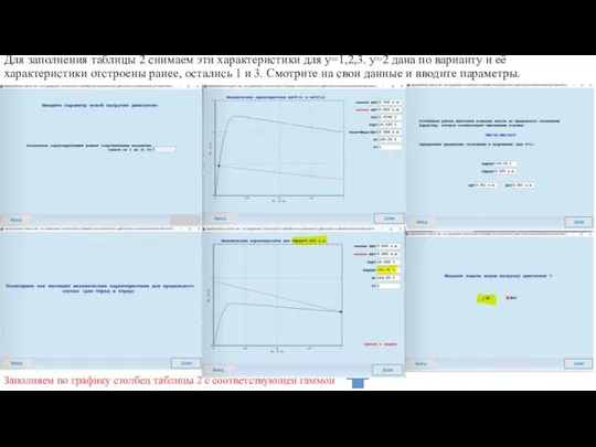 Для заполнения таблицы 2 снимаем эти характеристики для y=1,2,3. y=2 дана по
