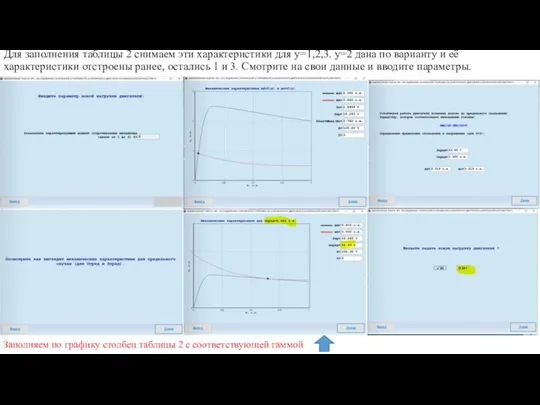 Для заполнения таблицы 2 снимаем эти характеристики для y=1,2,3. y=2 дана по