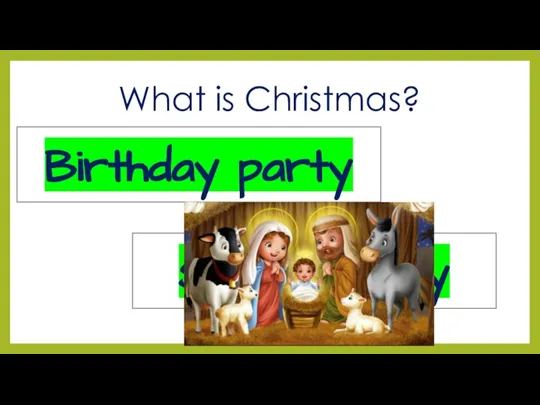 What is Christmas? Birthday party School party