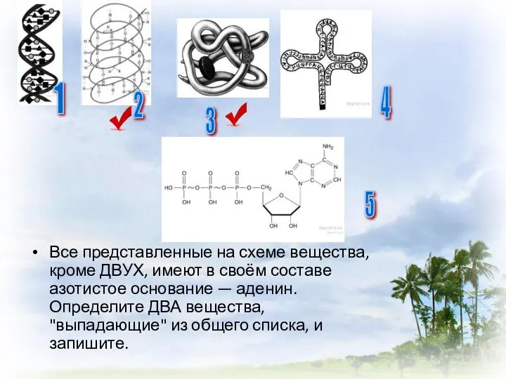 1 2 3 4 5 Все представленные на схеме вещества, кроме ДВУХ,