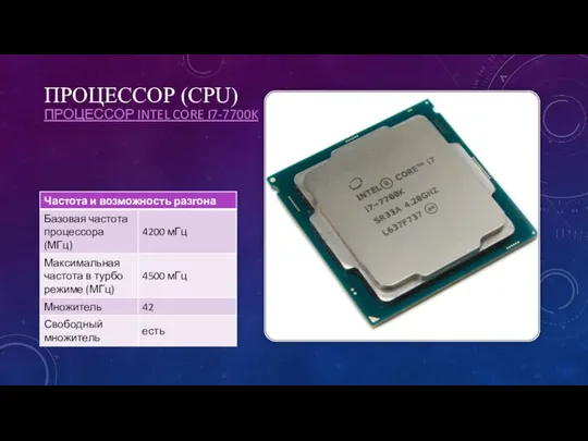 ПРОЦЕССОР (CPU) ПРОЦЕССОР INTEL CORE I7-7700K