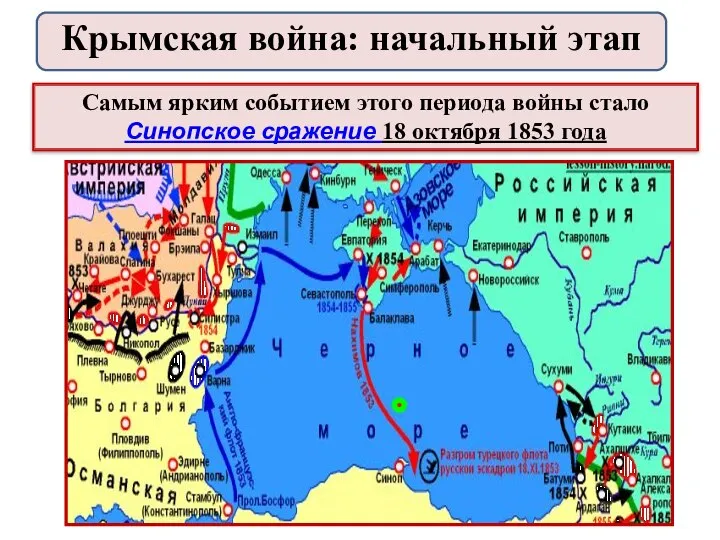 Самым ярким событием этого периода войны стало Синопское сражение 18 октября 1853