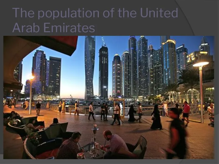 The population of the United Arab Emirates