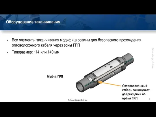 Оборудование заканчивания Все элементы заканчивания модифицированы для безопасного прохождения оптоволоконного кабеля через