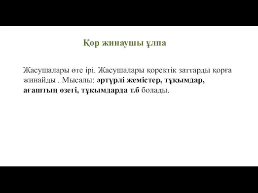 Жасушалары өте ірі. Жасушалары қоректік заттарды қорға жинайды . Мысалы: әртүрлі жемістер,