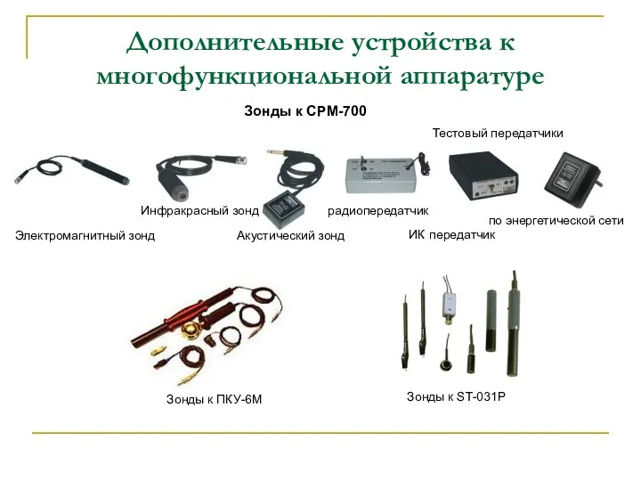 Дополнительные устройства к многофункциональной аппаратуре