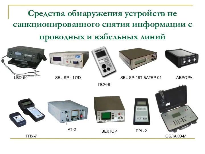 Средства обнаружения устройств не санкционированного снятия информации с проводных и кабельных линий