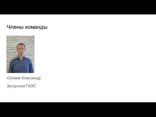 Члены команды Силаев Александр Загорская ГАЭС