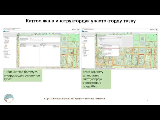 Каттоо жана инструктордук участокторду түзүү 1 (бир) каттоо бөлүмү үч инструктордук участоктон