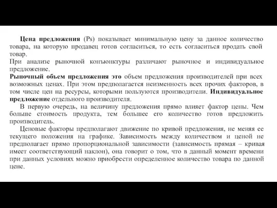 Цена предложения (Рs) показывает минимальную цену за данное количество товара, на которую