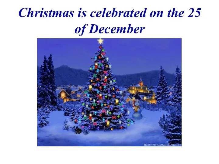 Christmas is celebrated on the 25 of December