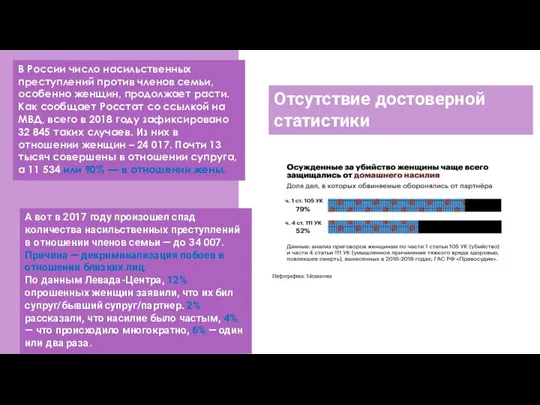 Отсутствие достоверной статистики В России число насильственных преступлений против членов семьи, особенно