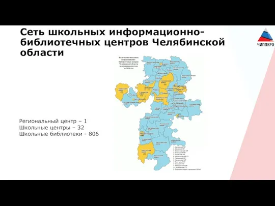 Сеть школьных информационно-библиотечных центров Челябинской области Региональный центр – 1 Школьные центры