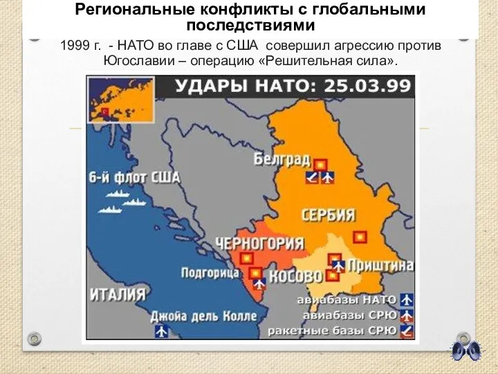 Региональные конфликты с глобальными последствиями 1999 г. - НАТО во главе с