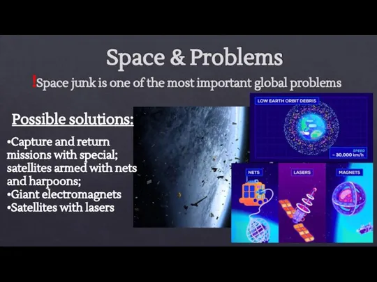 Space & Problems !Space junk is one of the most important global