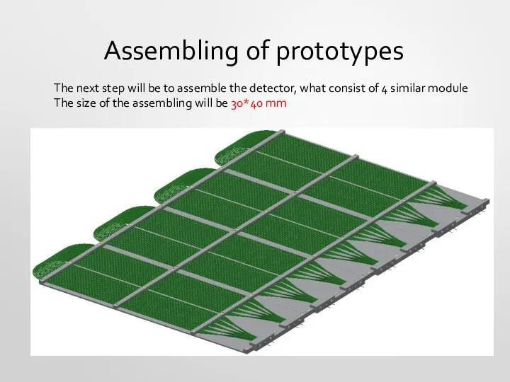 Assembling of prototypes The next step will be to assemble the detector,