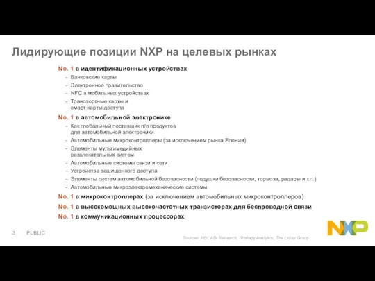 Лидирующие позиции NXP на целевых рынках No. 1 в идентификационных устройствах Банковские