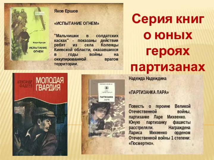 Серия книг о юных героях партизанах