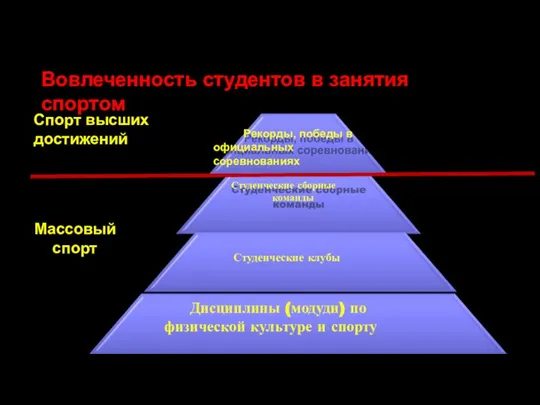 Вовлеченность студентов в занятия спортом Рекорды, победы в официальных соревнованиях Студенческие сборные