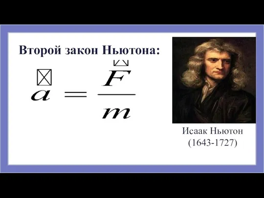 Исаак Ньютон (1643-1727) Второй закон Ньютона: