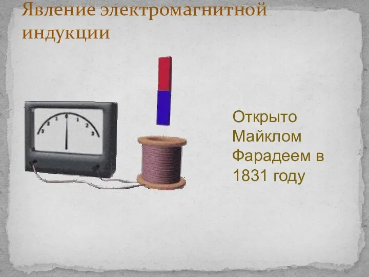 Явление электромагнитной индукции Открыто Майклом Фарадеем в 1831 году