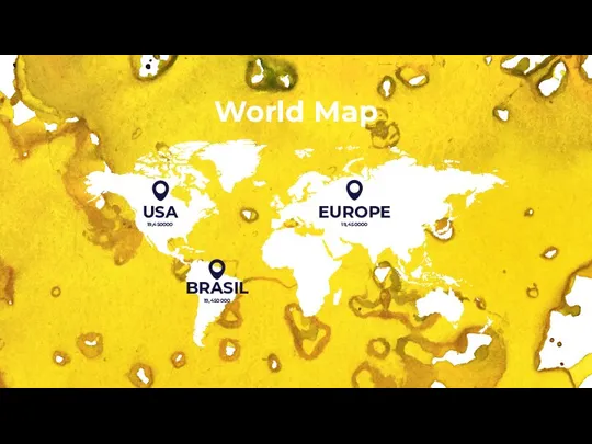 USA 19,450000 BRASIL 19,450000 EUROPE 19,450000 World Map